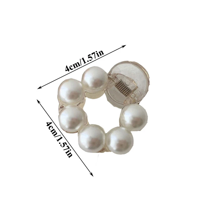 

Sweet Elegant Mini Round Pearl Hair Clips Acrylic Hair Claw Chic Geometric Barrettes Claw Crab Hairpins Fashion Hair Accessories