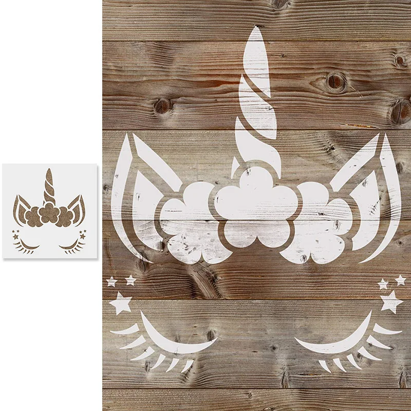 Пластиковые трафареты с изображением единорога и животных для самостоятельного