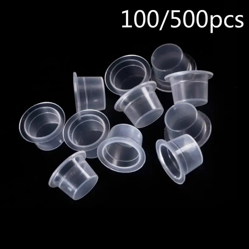 

100/500 шт., пластиковые прозрачные контейнеры для татуировок