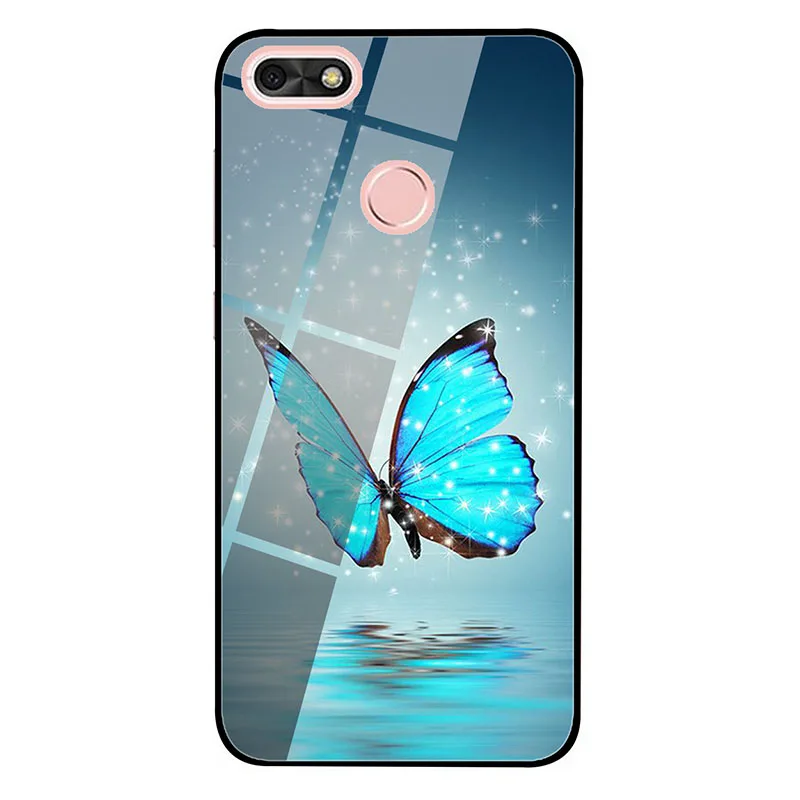 Tempered Glass Phone Case For Huawei Enjoy 7 Back Cover Honor enjoy P20 pro plusCool Lion Soft Edge Bags | Мобильные телефоны и