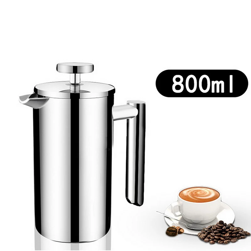 

350/800/1000Ml Coffee Pots Double Layer Stainless Steel Coffee And Tea Maker French Press Heat Preservation Mug