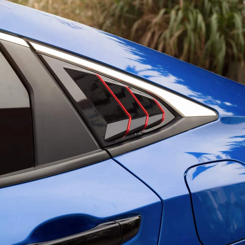

Car Window Louver Cover, Rear Louver Frame Vent, Window Decoration Rear Windshield Side Vent, for Honda Civic 2016-2020