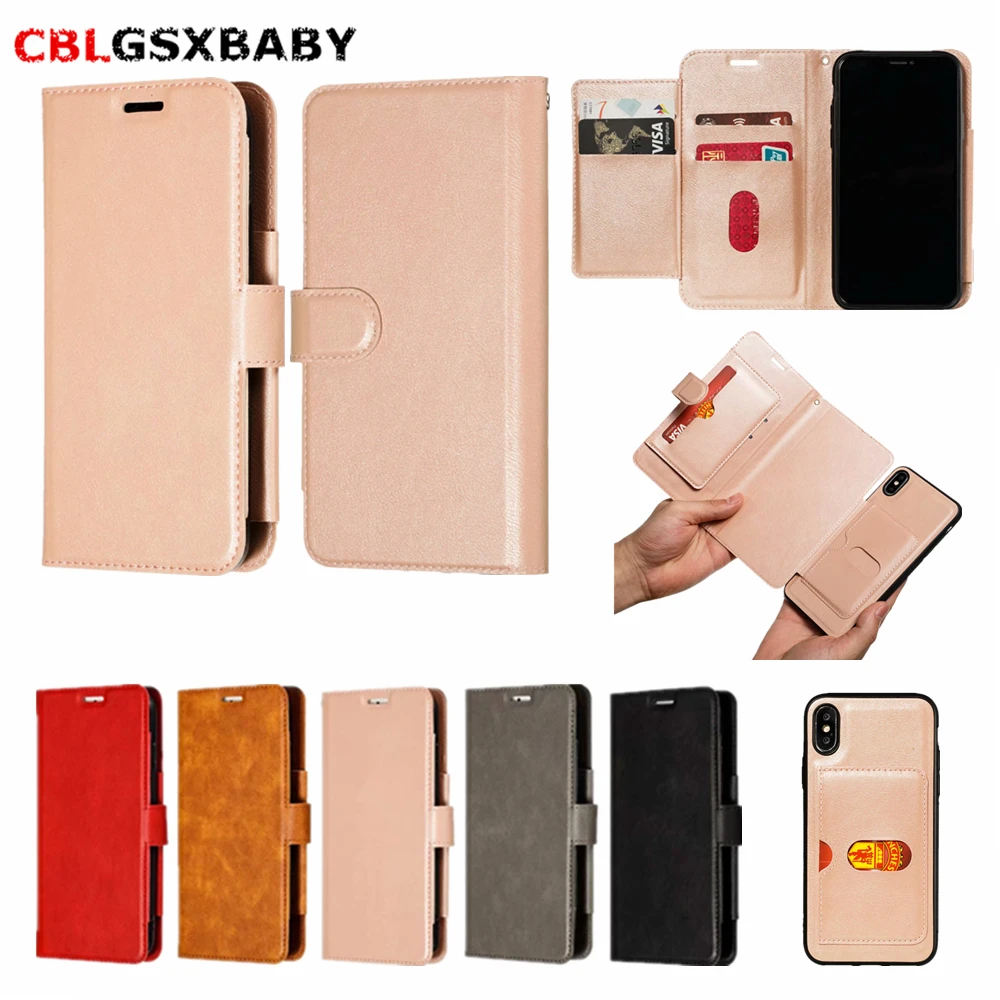 Чехол CBLGSXBABY 2 в 1 для iphone 11 Pro Max XS XR X роскошный кожаный чехол телефона iPhone 6 6S 7 8 Plus