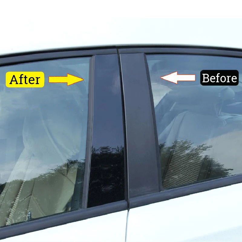 

Cover 6PCS Set Black Pillar Posts Trims For Honda Civic 2016-2018 Durable High Quality New