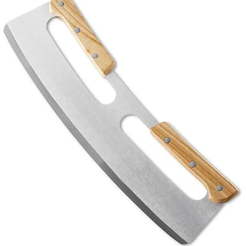 

36CM Kitchen Pizza Cutter Stainless Steel Wooden Double Handle Pizza Cutter Dough Slicer Pie Pizza Cutter Kitchen Knife Cocina