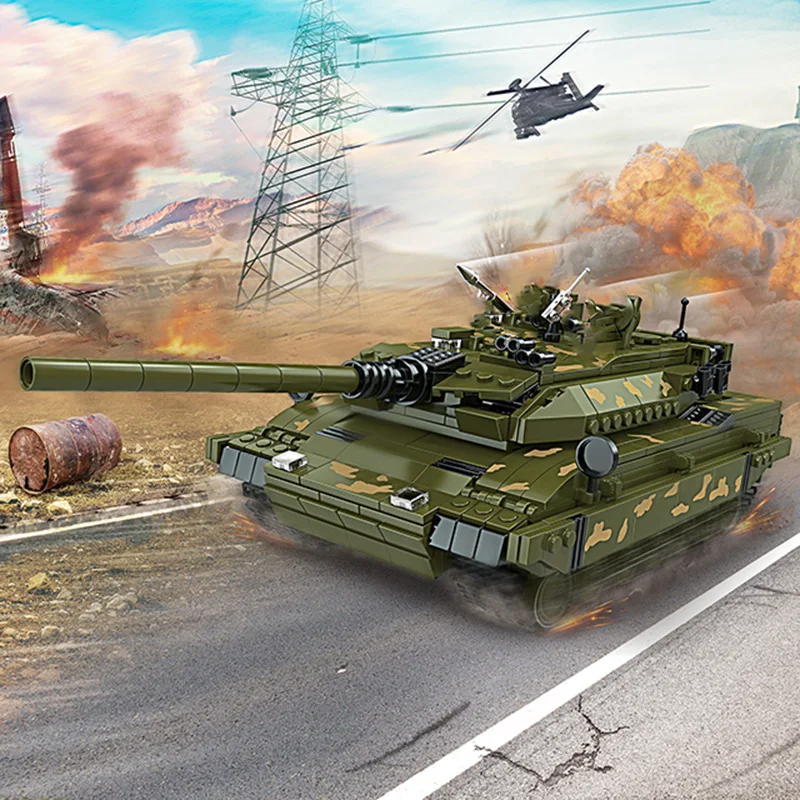 Военная серия мировая война 1:25 немецкий леопард 2 главный боевой танк DIY модель