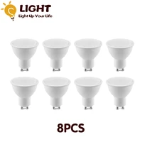 8pcs dimmable led bulb lamps 5w gu10 base ac220v 240v lampada living room home led bombilla indoor lighting