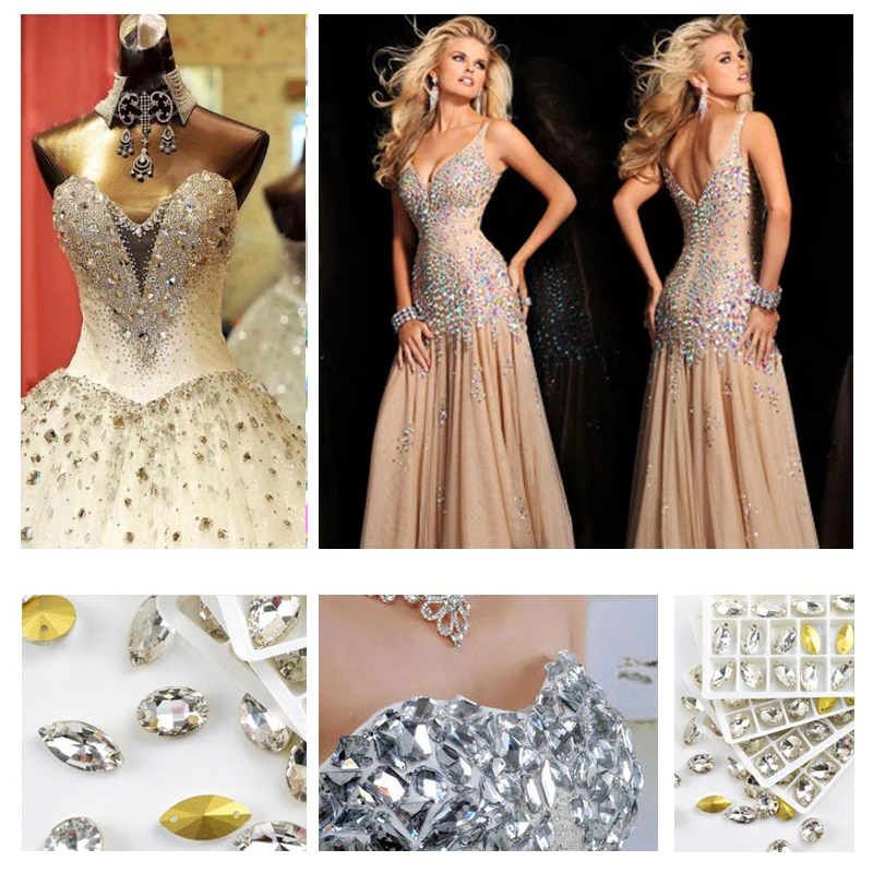 Новинка 2020 овальные прозрачные стразы отделка плоский задний шов 2 отверстия