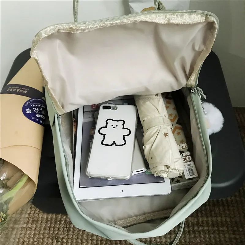 

Women Nylon Backpack Candy Color Waterproof School Bags for Teenagers Girls Patchwork Backpack Female Rucksack