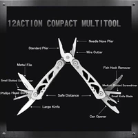 420 stainless steel folding pliers outdoors mini clamp cable stripper fold crimper wire cutter multitool pocket knife multi tool