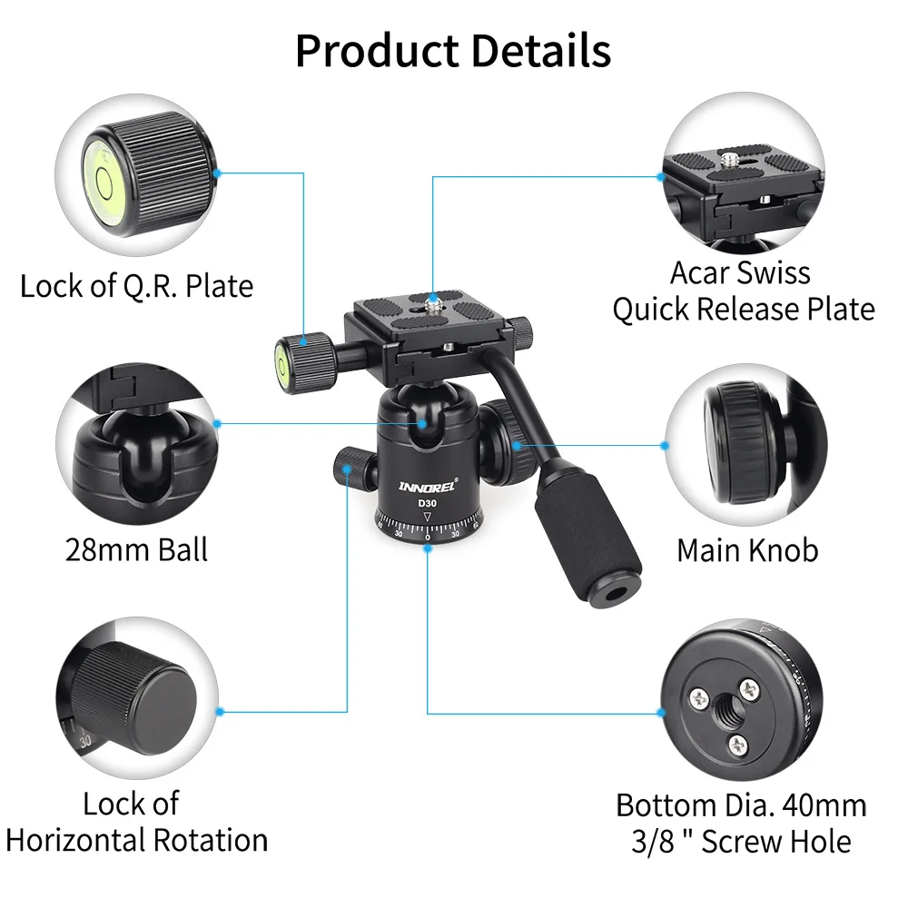 Многофункциональная шаровая Головка 28 мм съемная ручка головка штатива из