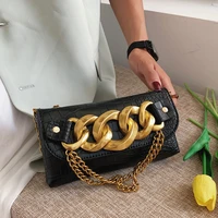 branded mini crossbody bags for women luxury purse fashion metal chain shoulder bag leather stone pattern belt bag women clutche