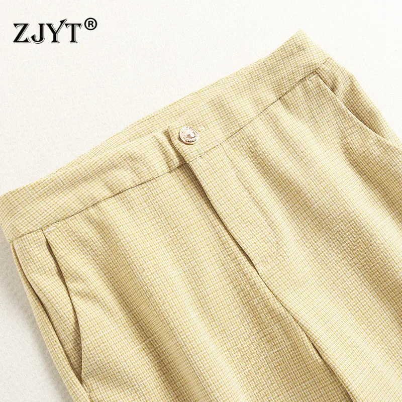 High Quality Designers Office Lady Two Piece Outfits 2021 Spring New Fashion Women Tunic Blazer and Pants Suit Matching Sets