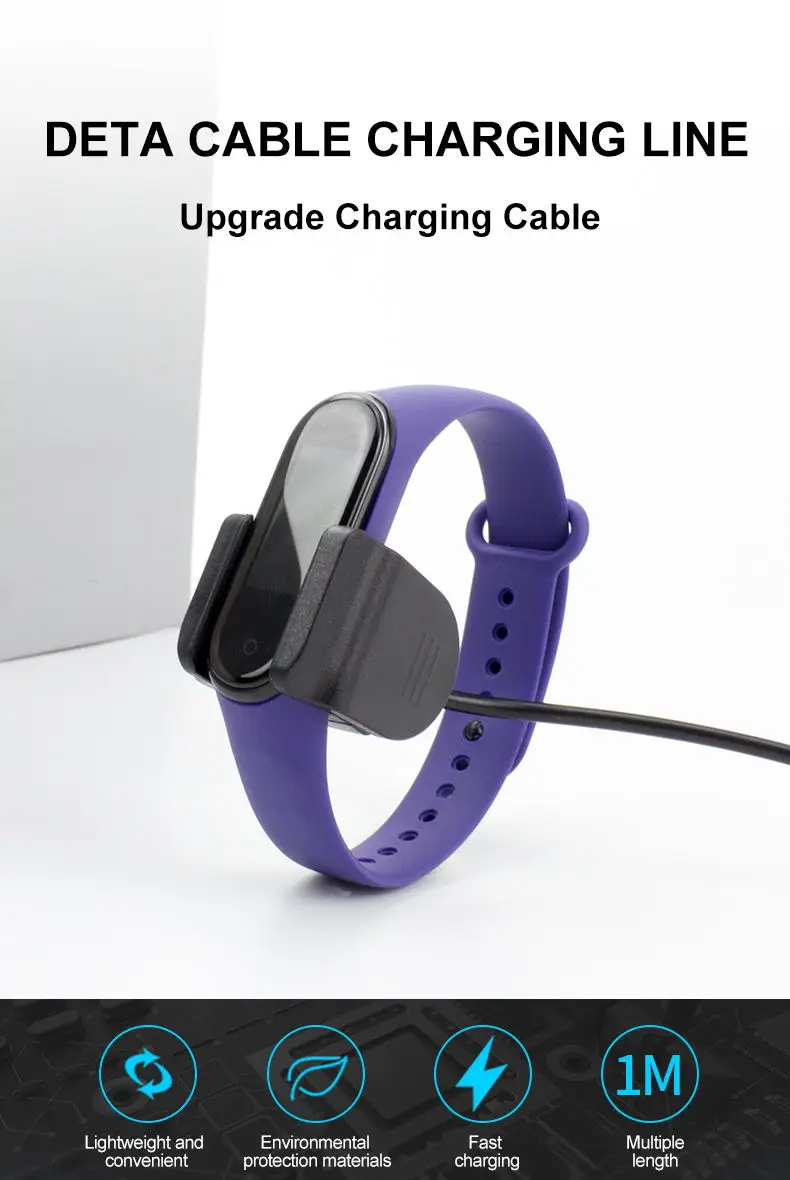 IONCT USB зарядное устройство для Xiaomi mi Band 4 зарядное устройство Сменный адаптер кабель зажим аксессуары mi Band 4 зарядная кабельная линия зарядка