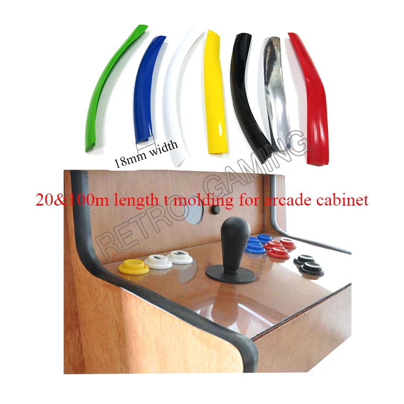 

100meter roll 16mm/17mm/18mm/19mm Width Plastic T-Molding T Moulding Arcade MAME Cabinet 8 colors available