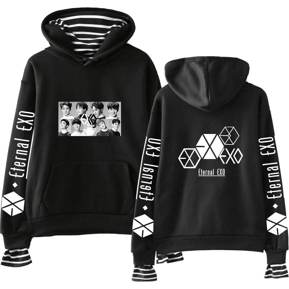 EXO PLANET#5 толстовки KPOP хлопковые водолазки негабаритный свитер с капюшоном для женщин EXO PLANET#5 толстовки moletom плюс размер