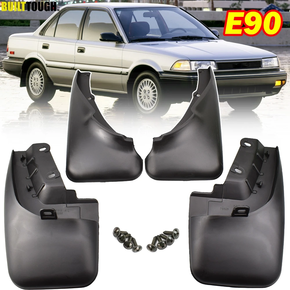 

Set For Toyota Corolla E90 AE90 AE92 1988 - 1992 Sedan Saloon Coupe Mud Flaps Flap Splash Guards Mudguards 1989 1990 1991