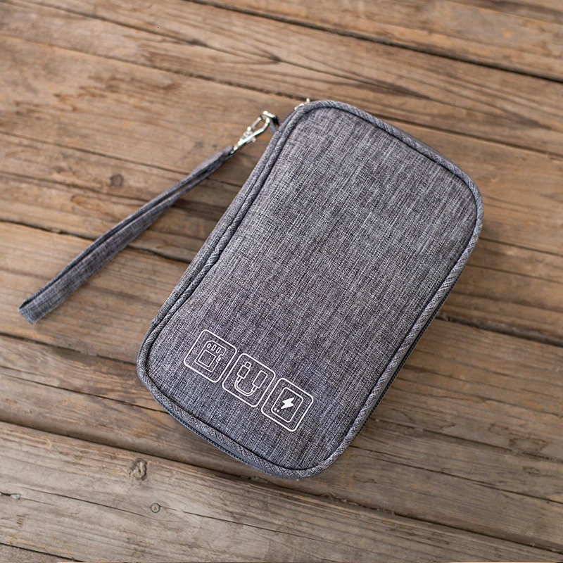 Headphone storage bag mini zipper headphone case mobile phone data cable charger box portable travel | Дом и сад