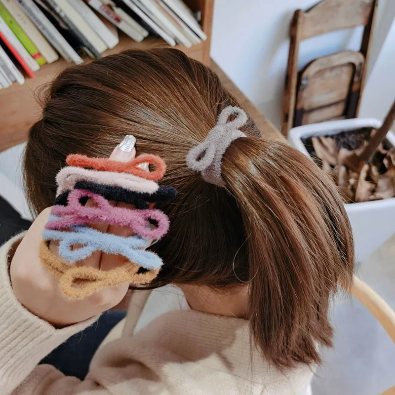 Резинка для волос с кроличьими ушками плюшевая повязка Веревка Сладкий бант |
