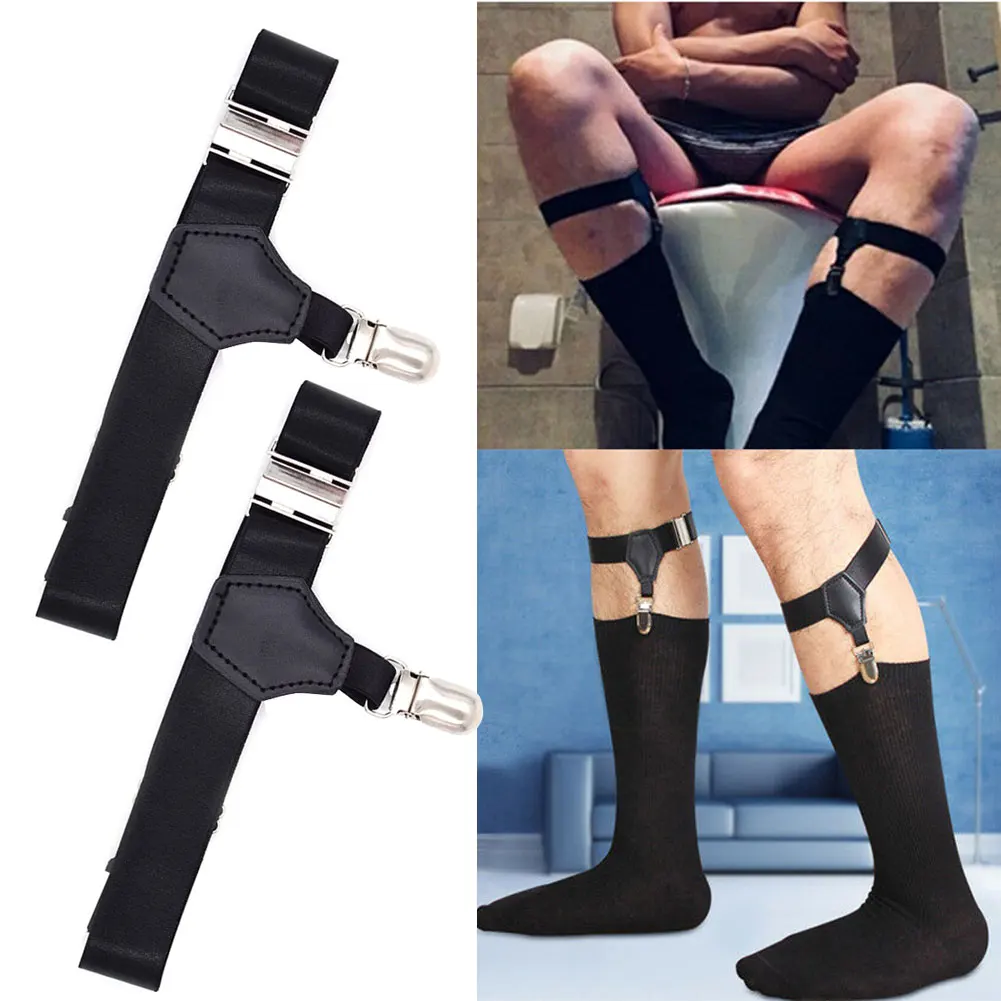

1 Pair Adjustable Men Socks Elastic Anti Rust Non Slip Outdoor Stays Lightweight Crease Resistant Holder Nylon Elastic Ribbon