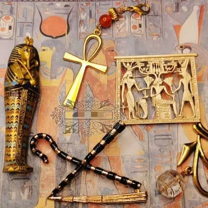 HOSENG античный египетский фараон тиснение Изысканная матовая Золотая брошь дворец