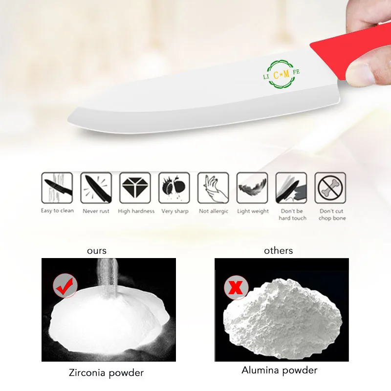 Профессиональный 3 &quot4&quot 5 &quot6&quot Керамический нож высшего класса белый синяя