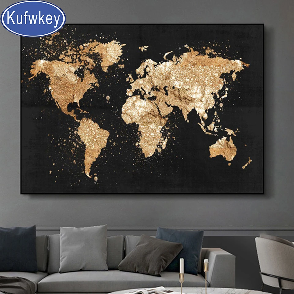 5D Алмазная мозаика &quotсделай сам&quot абстрактная карта мира алмазная живопись