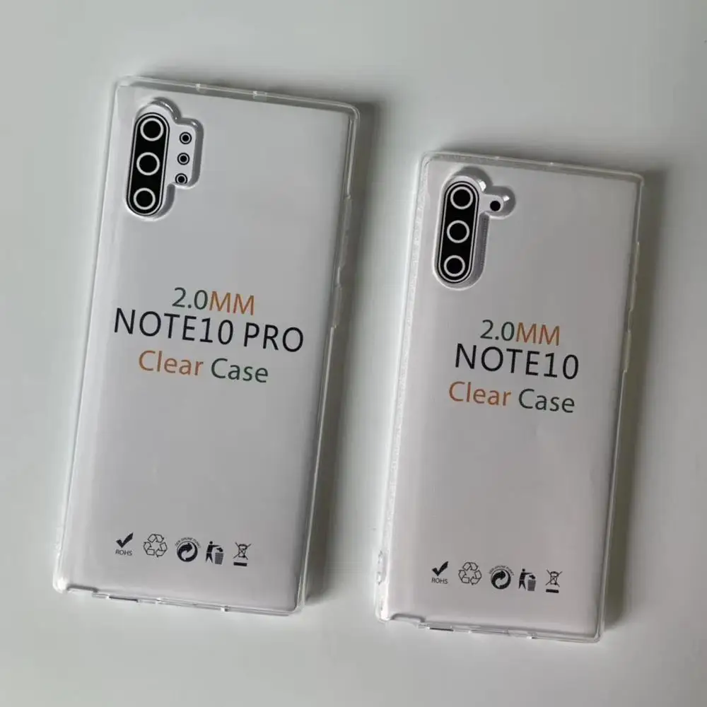 Phone Cases For iPhone 6 XS MAX Transparent TPU Case Cover For iPhone 11 pro max 8 Plus XR 2.0mm Cover Soft Silicone 100PCS