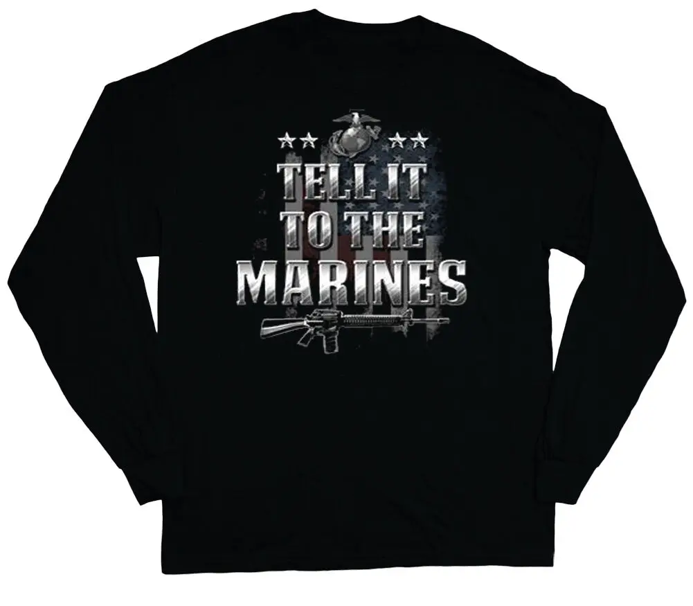 

Long Sleeve T-shirt for Men US Marines Usmc Marine Corps Us Flag Tee Shirt Mens