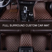 fully enclosed waterproof abrasion resistant leather car floor mat for isuzu car accessories