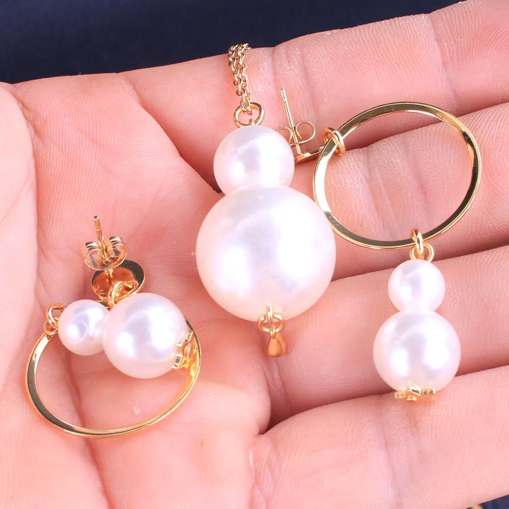 Подвеска из нержавеющей стали золотого цвета ожерелье и пластиковые круглые