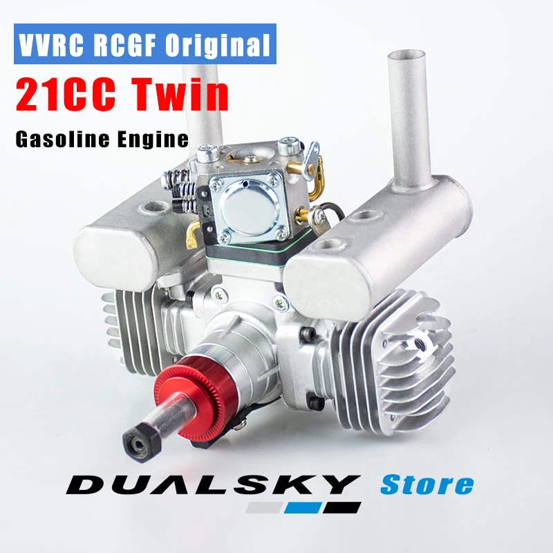 Новый двухцилиндровый бензиновый/бензиновый двигатель V2 VVRC RCGF 21CCT 21cc с выхлопной