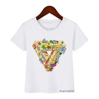 new arrival childrens tshirt the impossible board game cartoon print boys t shirts summer hip hop boys clothes white shirt tops
