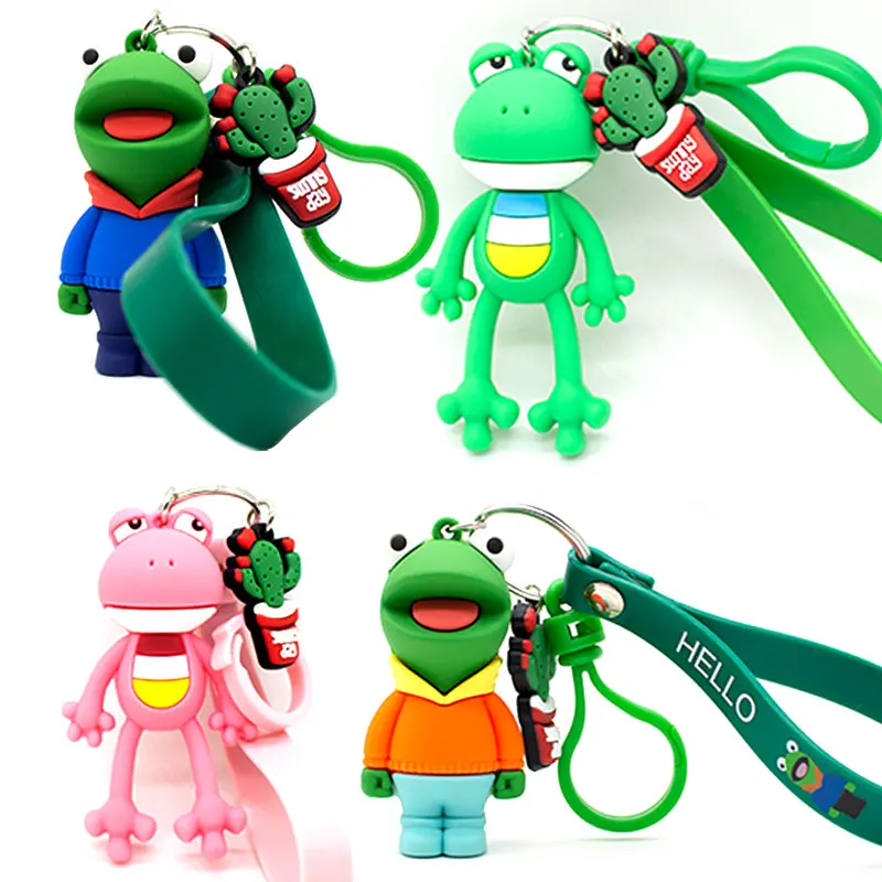 Творческий мультфильм брелок с дизайном лягушка Милая Семья Автомобильный