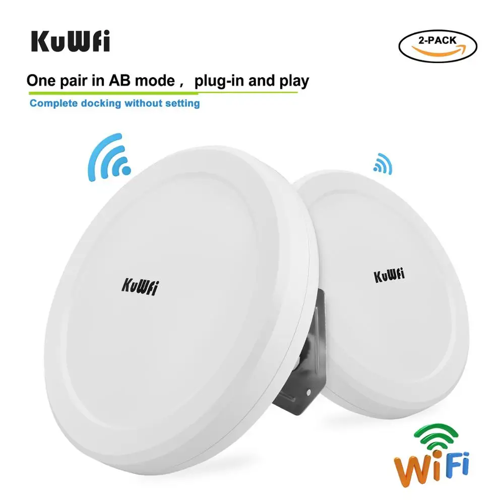 KuWFi Outdoor 900Mbps Wireless Wifi Bridge Built-in 18 dBi Dual Band 5.8G Wireless Repeater/AP Router Point to Point 3-5KM