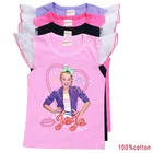 Футболка Jojo Siwa для девочек, детская одежда, летний топ, мультяшная футболка для девочек, Повседневная футболка, модная детская брендовая одежда