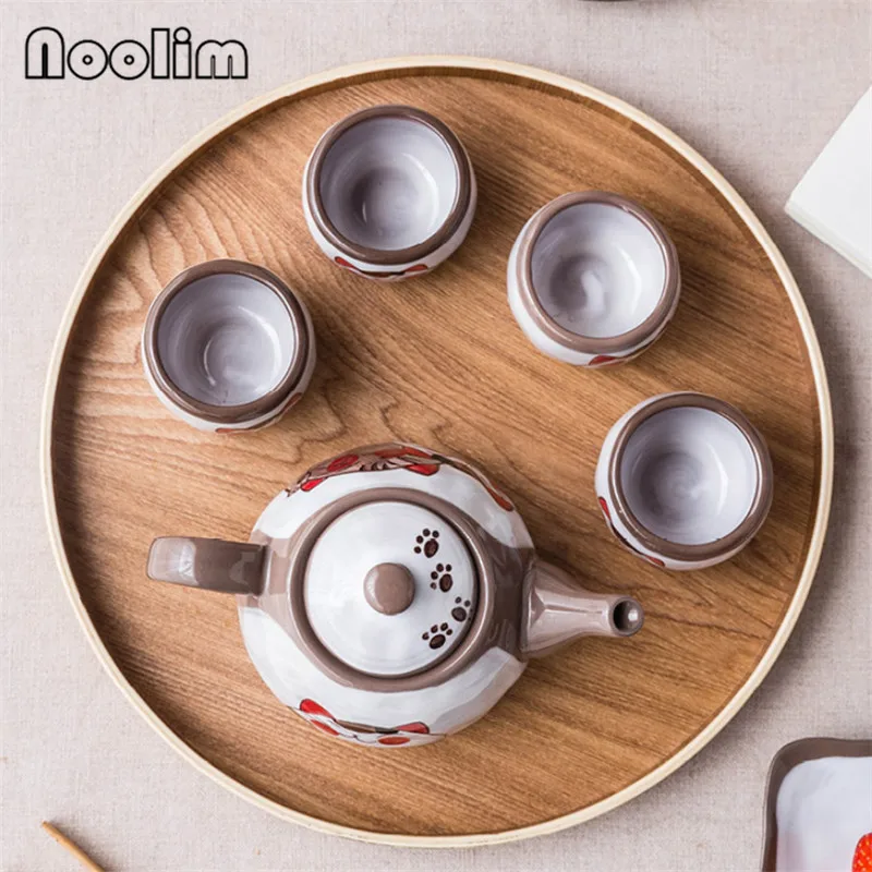 Японский стиль креативная ручная роспись милый кот чайный горшок керамическая