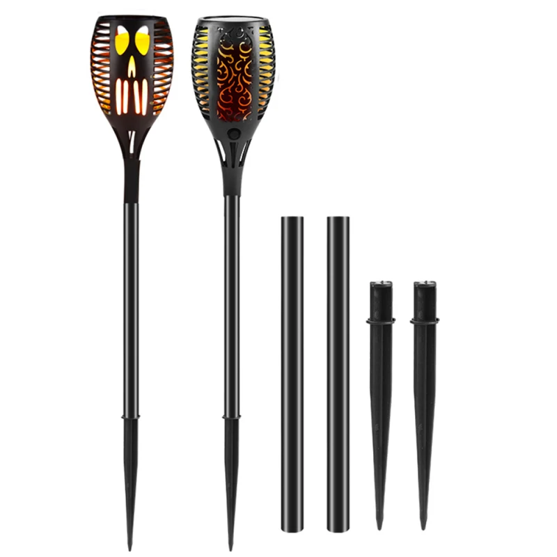 

New 12/33/96 LED Solar Flame Torch Light Flickering Waterproof Lawn Landscape Lamp Street Lamp For Garden Decor Lawn Path Light