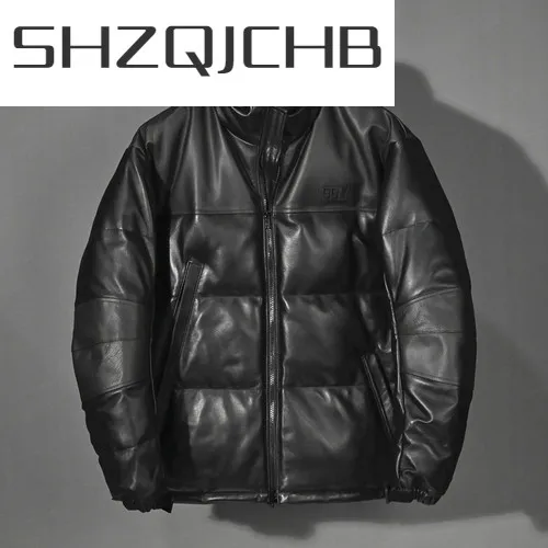 

SHZQ Высококачественная куртка из натуральной воловьей кожи, Мужское пальто из овчины, мужские пуховики большого размера, теплые зимние мужс...