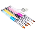 Модная кисть для Стразы, металлическая акриловая кисть для скульптурирования ногтей, жидкая кисть для гравировки, формирования цветов, раскрашивания бусин, 2021