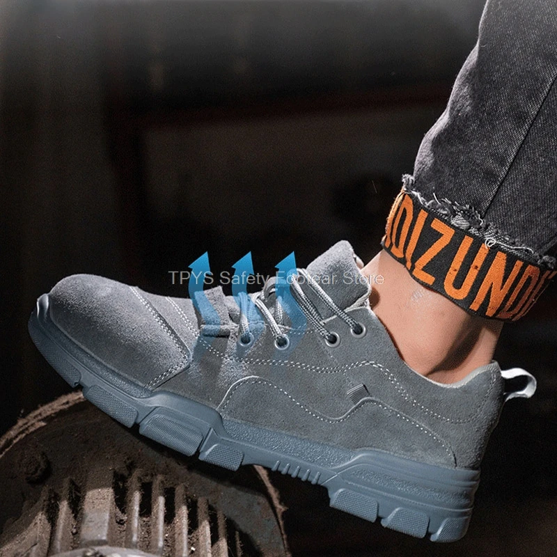 

New Male Work Shoes Anti-puncture Safety Boots Indestructible Safety Shoes Work Boots Work Welder Shoes Men Steel Toe Shoes