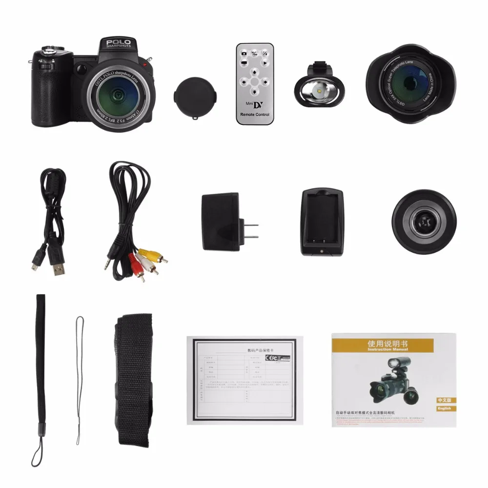 Polo /PROTAX D7300 Цифровая видеокамера с максимальным разрешением 33 МП 24X оптический зум