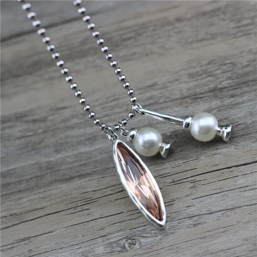 

Anslow Top Quality Design Jewelry Vintage Long Sweater Chain Imitation Pearl Large Pendant Necklace Clothing Accessory LOW0008AN