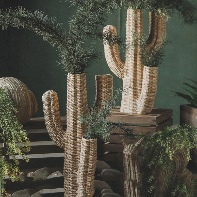 Большая плетеная текстура из ротанга декоративная статуэтка крокодиловой