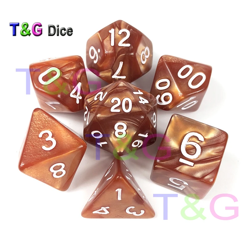 Переносные игральные кубики D & с эффект мраморной поверхности D4 D6 D8 D10 % D12 D20 3