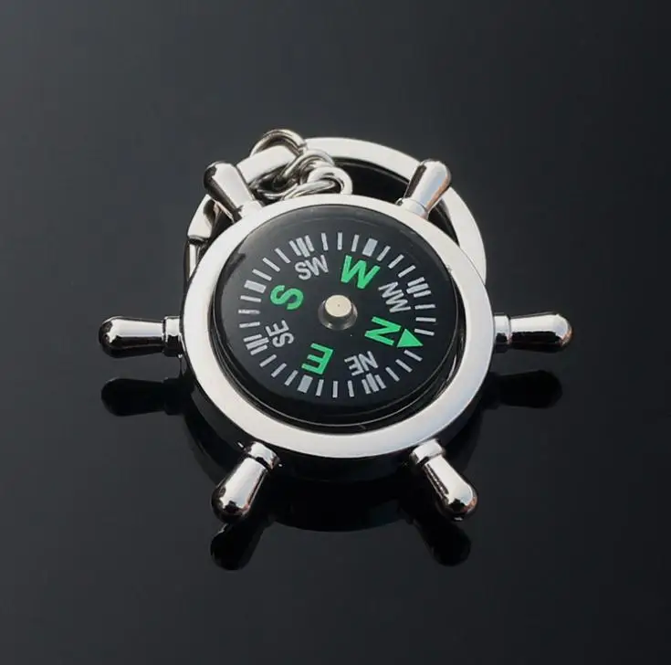 Высокая штурвал компас брелок с компасом Мини Компас King кольцо карман на