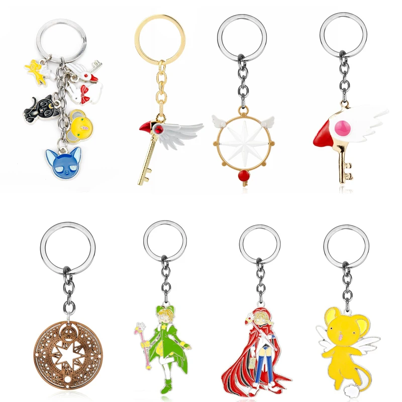 

Anime Trinket Keychain Card Captor Sakura Star Scepter Pendant Keyrings Cartoon Jewelry Keyholder Backpack Key Chains
