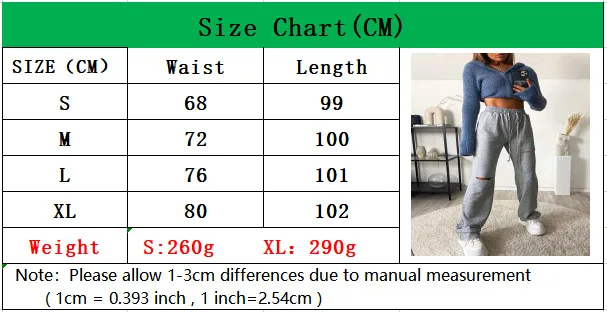 

Women Casual Sports Hole Trousers High Waist Drawstring Belt Torn Pants 2021 Spring New Soft Comfort Ladies Loose Long Pants