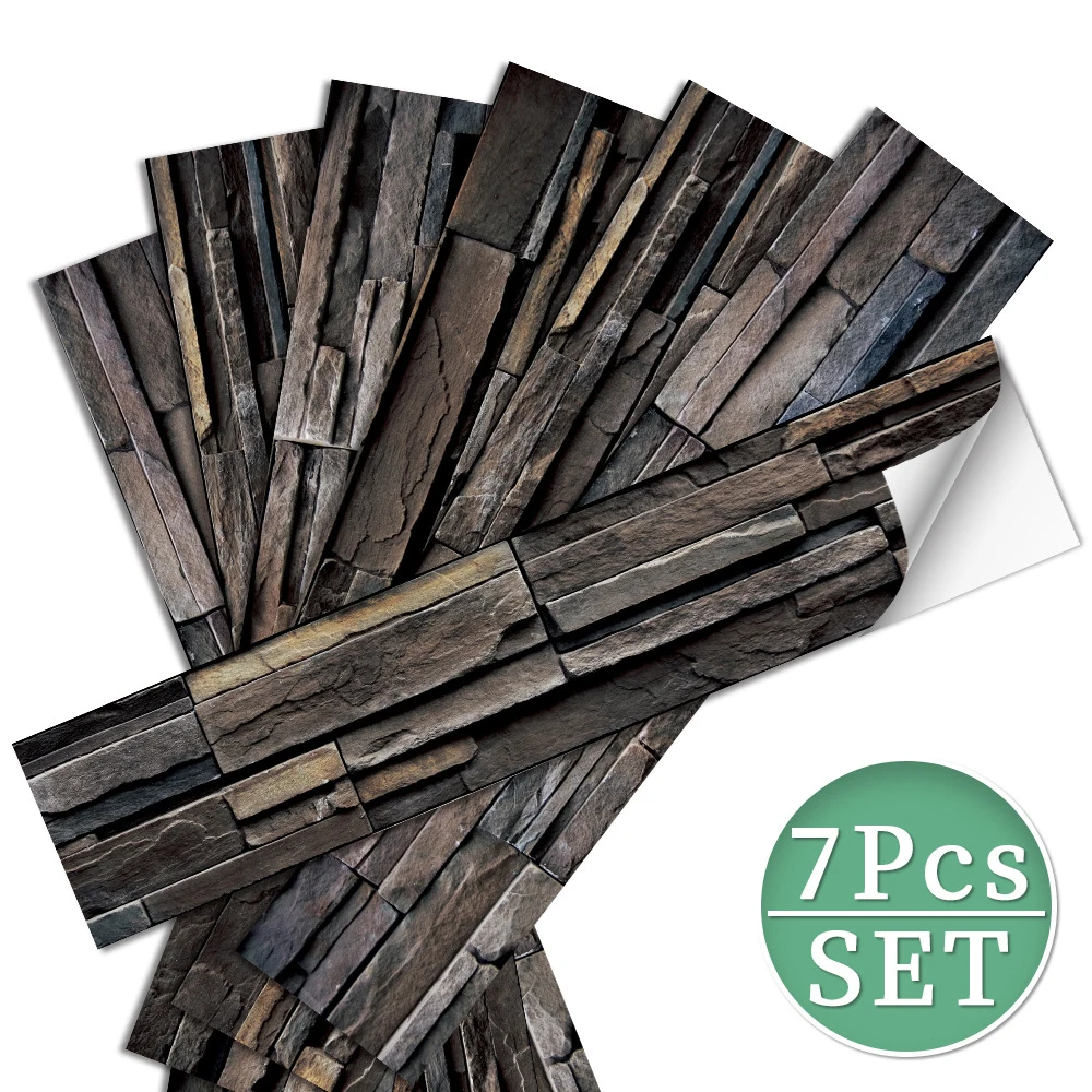 

7 шт., водонепроницаемые 3D-наклейки на стену, из ПВХ