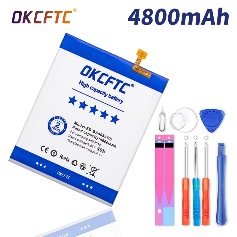

Оригинальная Φ 4800mAh батарея для SAMSUNG Galaxy A40 2019 EB-BA405ABE/DS A405FN/DS EB-BA405ABU + Инструменты